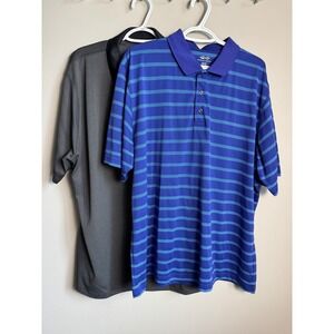 Snake Eyes Mens Short Sleeve Golf Polo Shirt Lot of 2 Blue Gray 2XL Preppy Dad